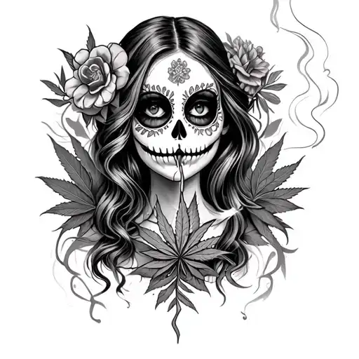 Day Of The Dead Girl Smoking Weed