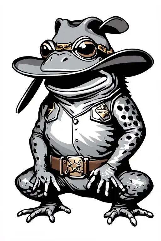 Frog Dressed As A Western Sheriffs Deputy