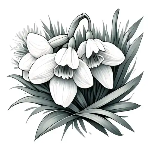 Snowdrop And Daffodil