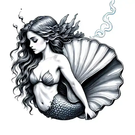 Mermaid Smoking A Shell
