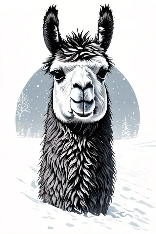 Llama Skiing Snow