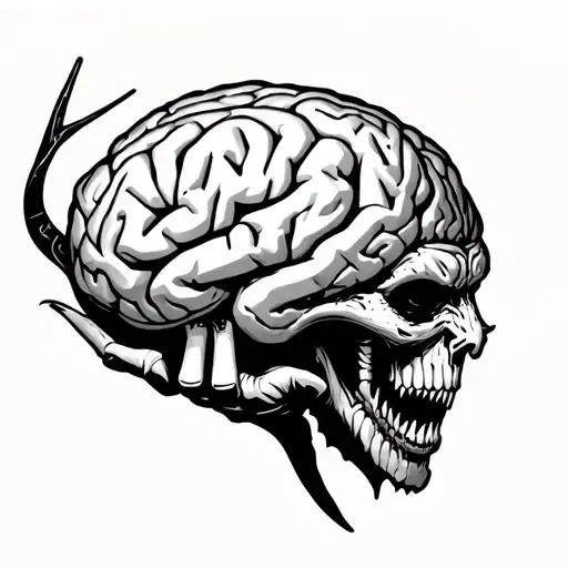 Demon Holding Brain