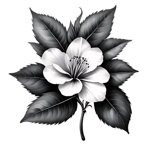 A Frangipannier Flower With Leaves