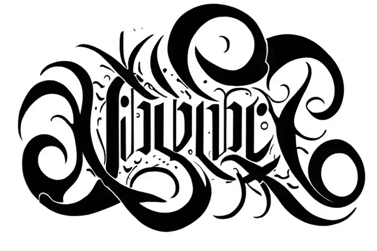 Tribal Swirls Forming The Sentence