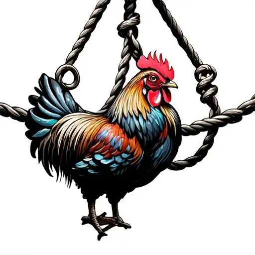 Rooster Hanging From Noose