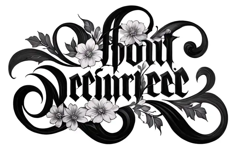 Floral Swirls Forming The Sentence