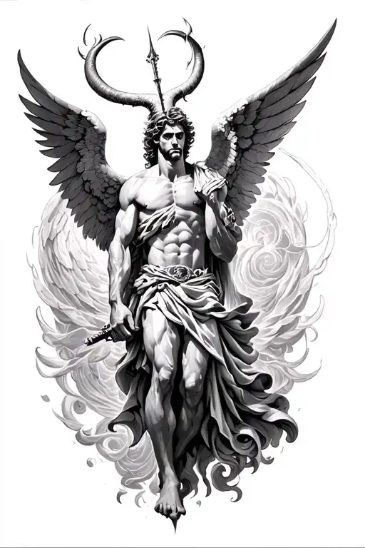 Archangel Michael Killing Lucifer