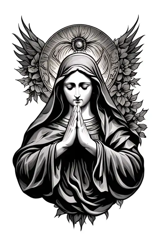Mother Mary Praying Hands Holding