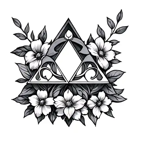 Zelda Triforce With Flowers Intertwined