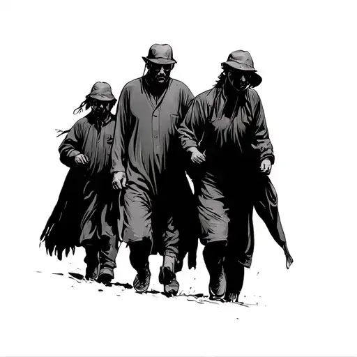 Blind Leading The Blind One Father And 2 Sons Walking
