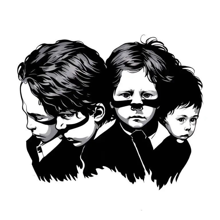 Blind Leading The Blind One Father And 2 Sons Walking