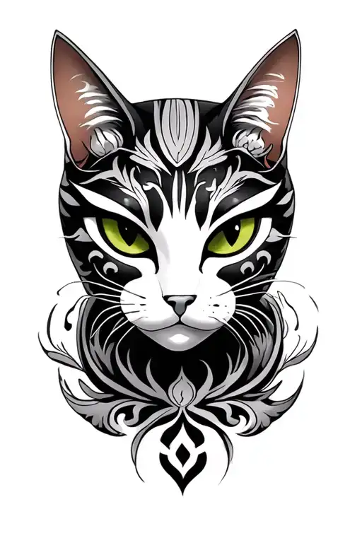 Japanese Cat Mask Third Eye