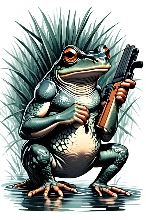 Florida Swamp With Frog Holding Ar 10