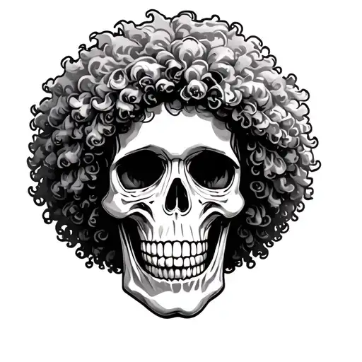 Skull With Afro Hair