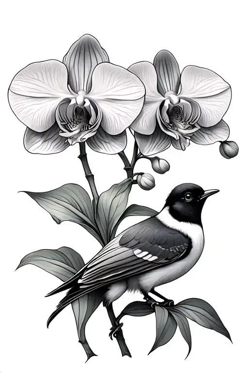 Orchid And Bird