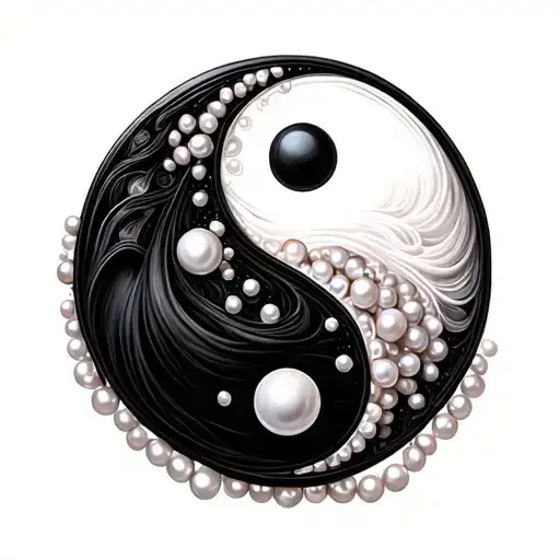 Simple Yin Yang With Pearls Inside