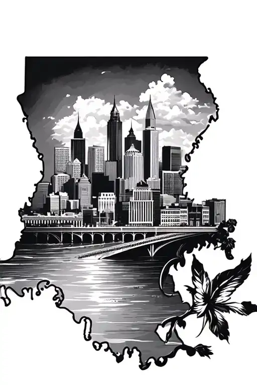 Louisiana With New Orleans Skyline Inside