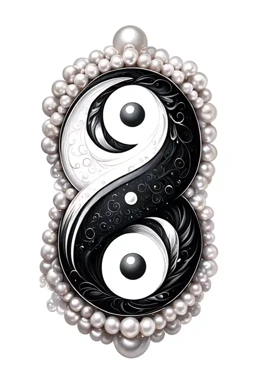 Simple Yin Yang With Pearls Inside