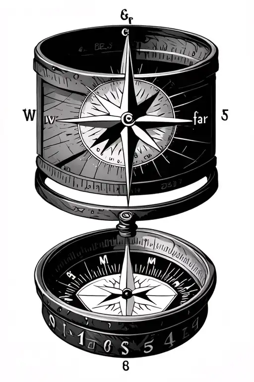 Compass With Numbers At Bottom Half