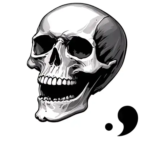 Skull With A Semi Colon