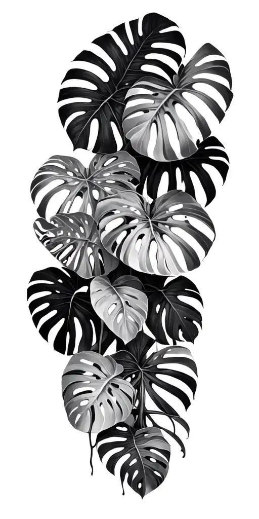 A Vivid Shadow Forest Of Various Monstera Species