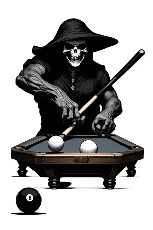 Reaper Playing Pool 8 Ball