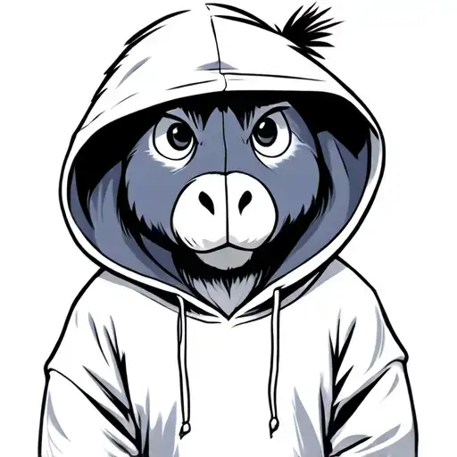 Eeyore Wearing A Whiteowl Hoody