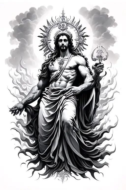 God Figure Surrounded