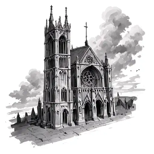 Gothic Style Cathedral Tower