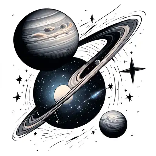 Outer Space With Planets Stars And Nebulas