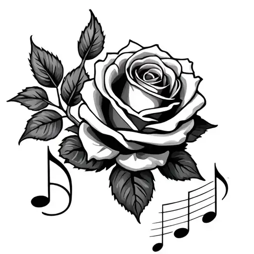 Rose And Music Note