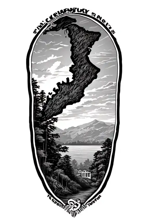 Kentucky State Outline Drawing