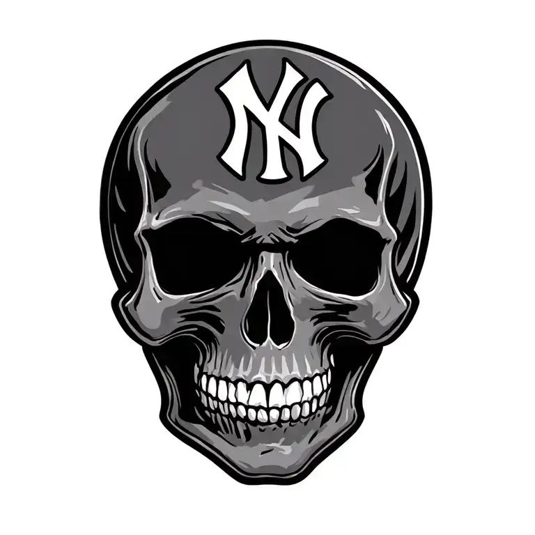 Skull And Yankee Logo Combined