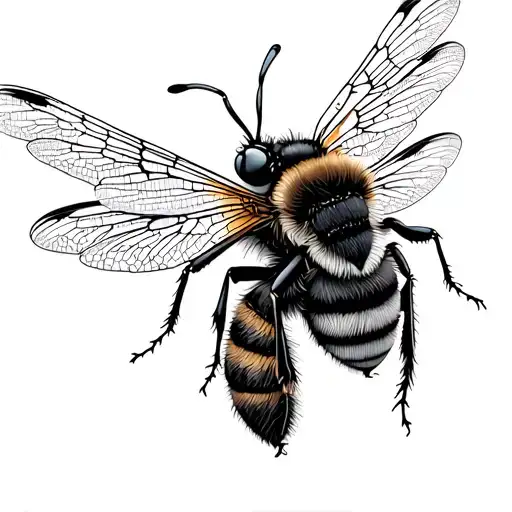 A Bee With A Dragonfly With Angel Wings