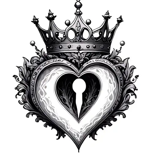 Keyhole Heart Crown Hanging