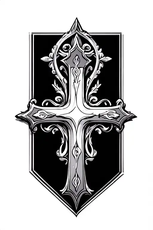 Ornate Christian Cross Symbol Royalty
