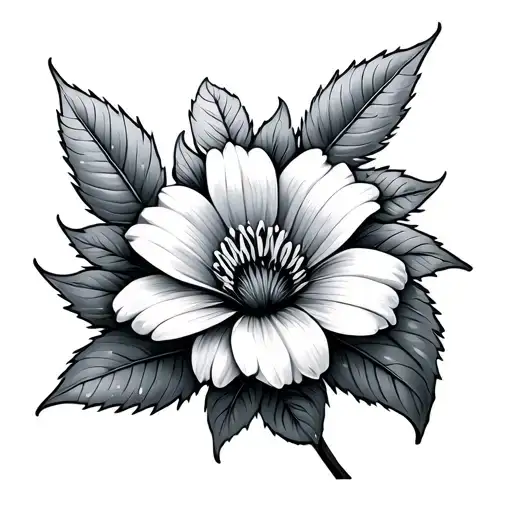 Flower Blooming In Rain