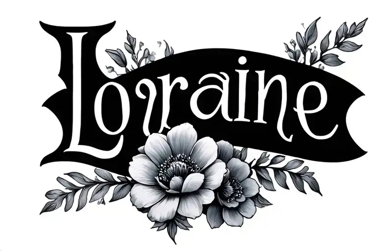 The Name Lorraine Connected To A Flowers Intertwined