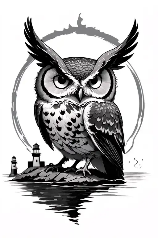 Owl And Lighthouse