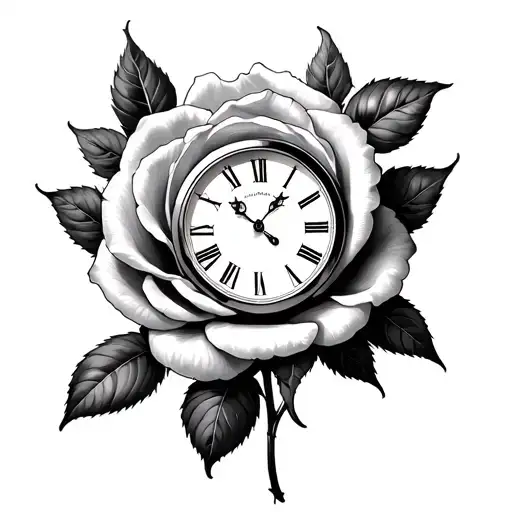 Clock Inside A Rose