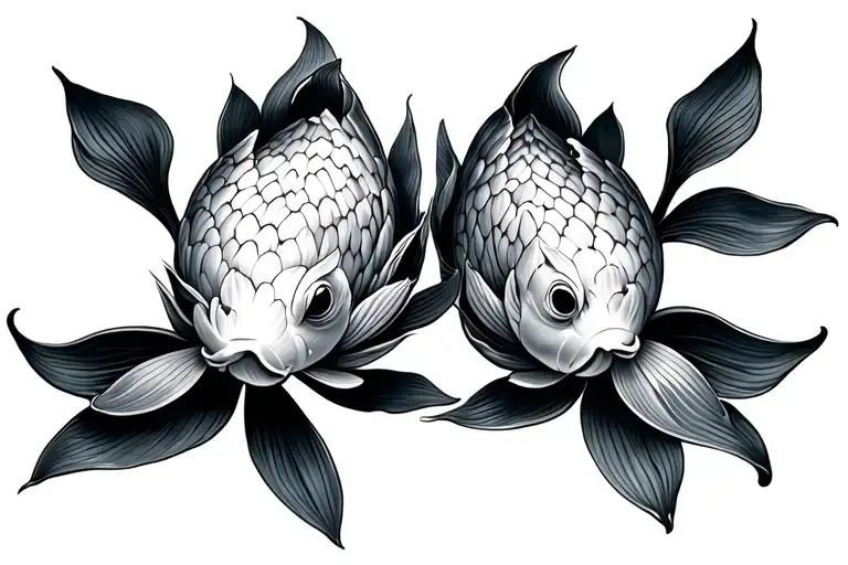 Lotus 2 Koi Fish Swimming