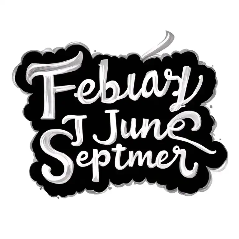 Writing Saying 'Feb June Sept'