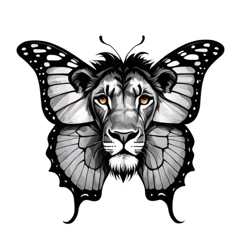 Lion And Butterfly