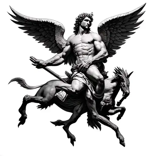 Tattoo Of Saint Michael Defeating Lucifer
