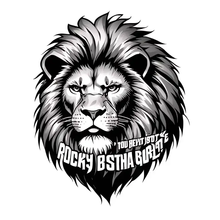 Lion With Quote Written Underneat From Rocky Balboa