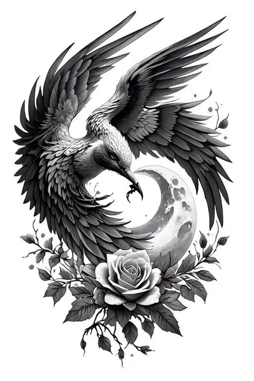 Rose Wings Moon Heart Phoenix Fine And Delicate Traits