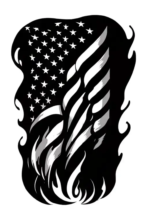 Philippine And American Flag Forearm Flame Tail