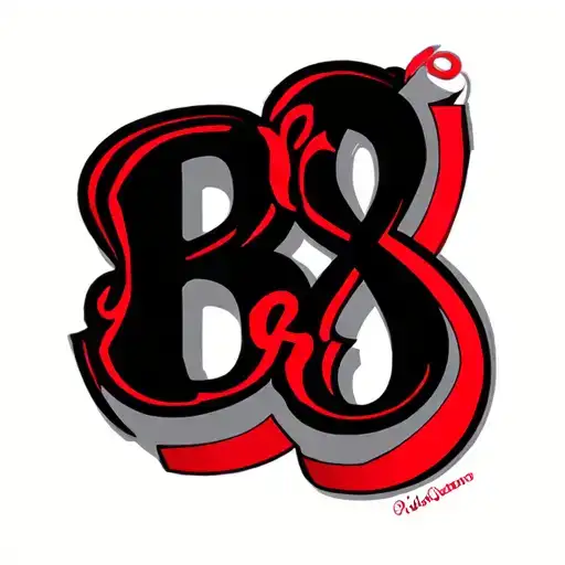 A Small Tattoo Of The Words B Gr8 With The Number 8 In The Color Red