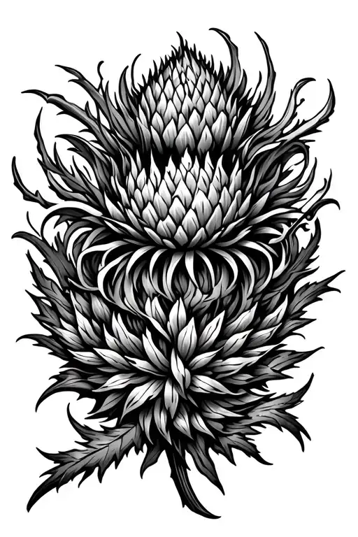 Medieval Thistle Intertwined