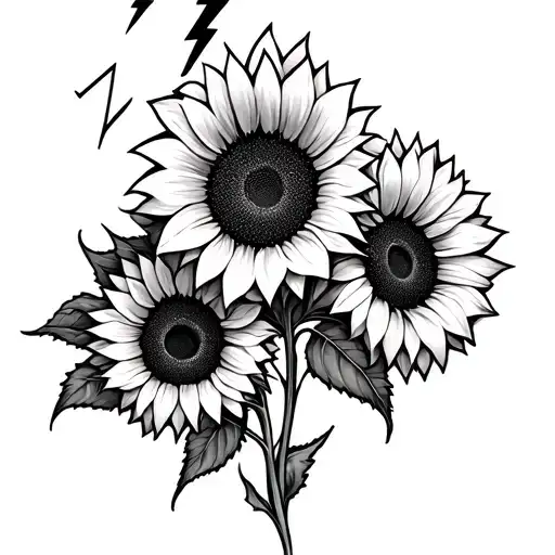 Sunflowers And Lightning Bolt
